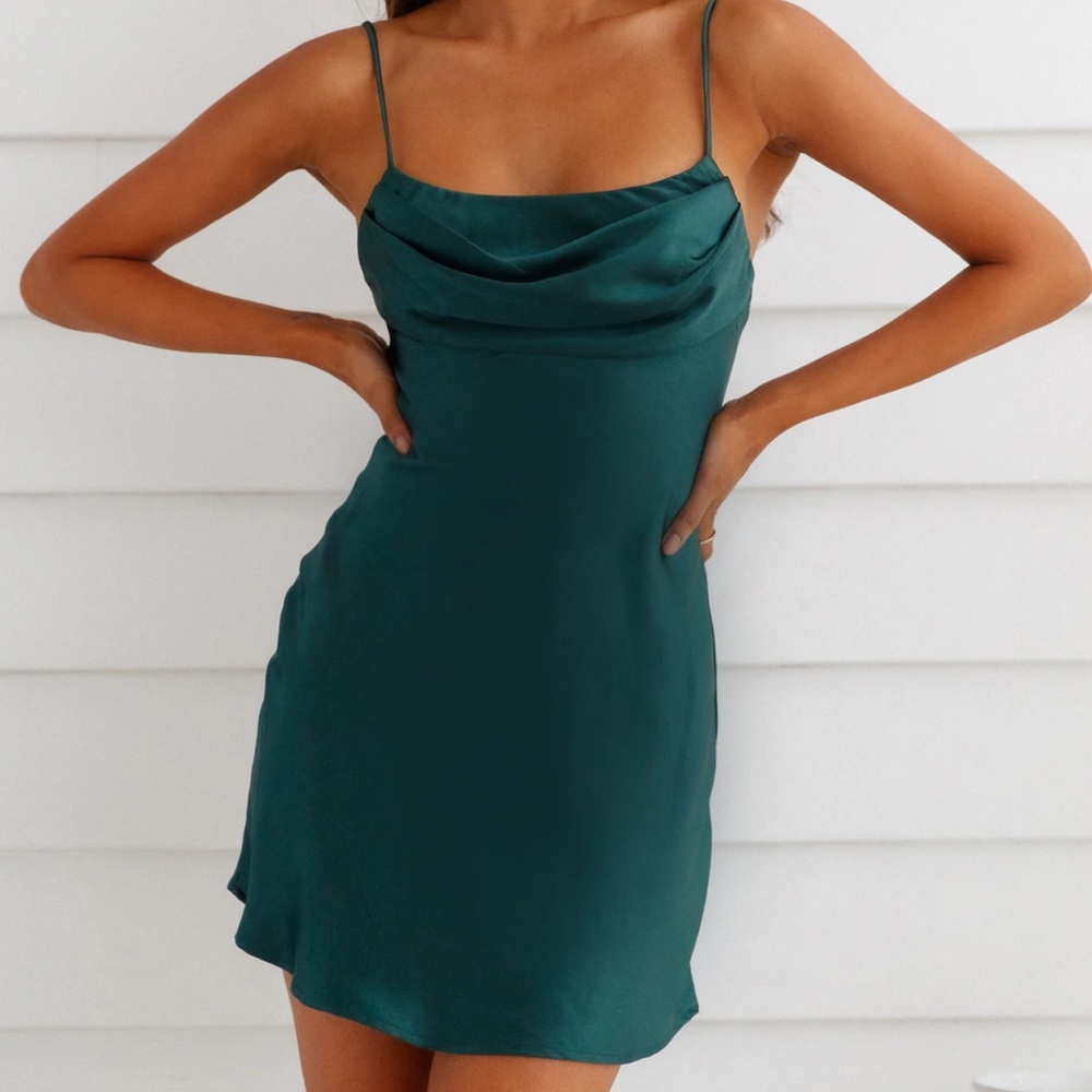 Hello Molly You Make Me Dress Forest Green